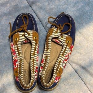 Sperry Blue and Brown Flats with Nautical Accents
